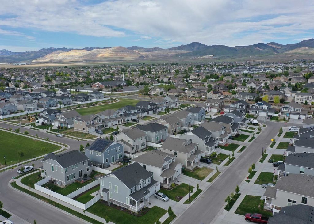 aerial view of West Jordan neighborhood