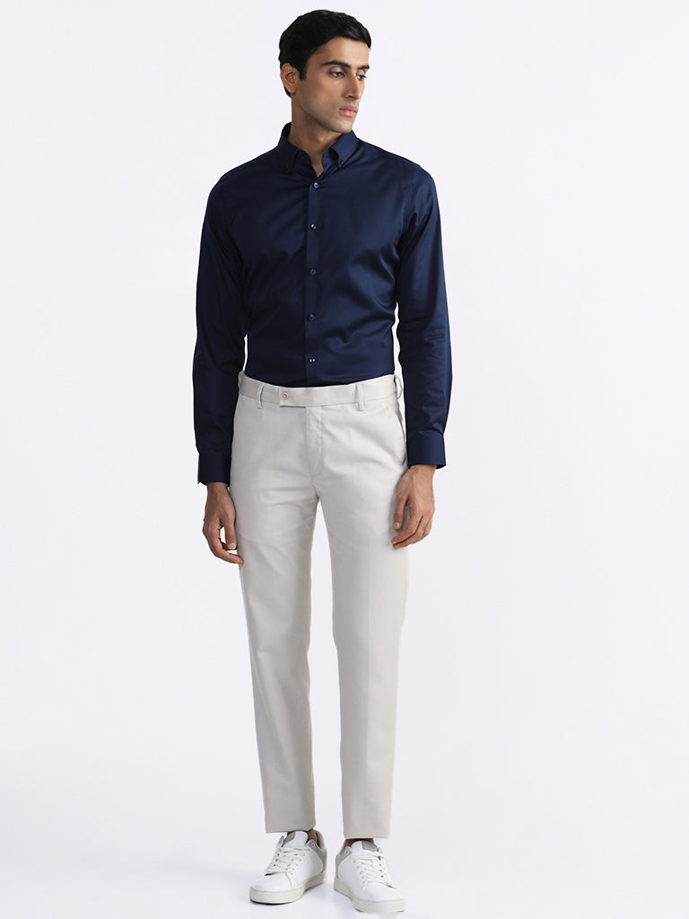 Navy Dress Pants with White Long Sleeve Shirt Outfits For Men 66 ideas   outfits  Lookastic