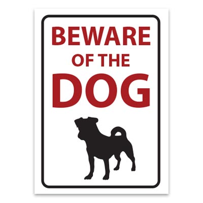 Beware of the dog sticker A5 size - Design A - Bespoke Wheelie Bin ...