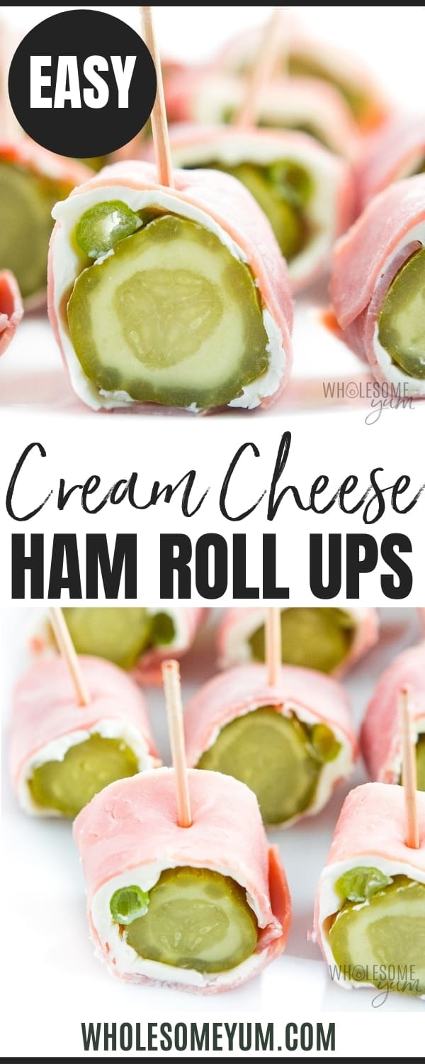 Ham roll ups recipe pin.