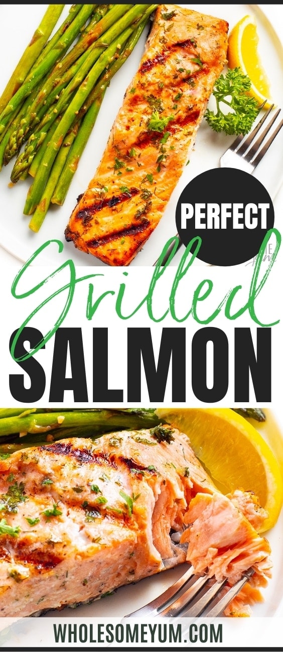 Grilled salmon recipe pin.