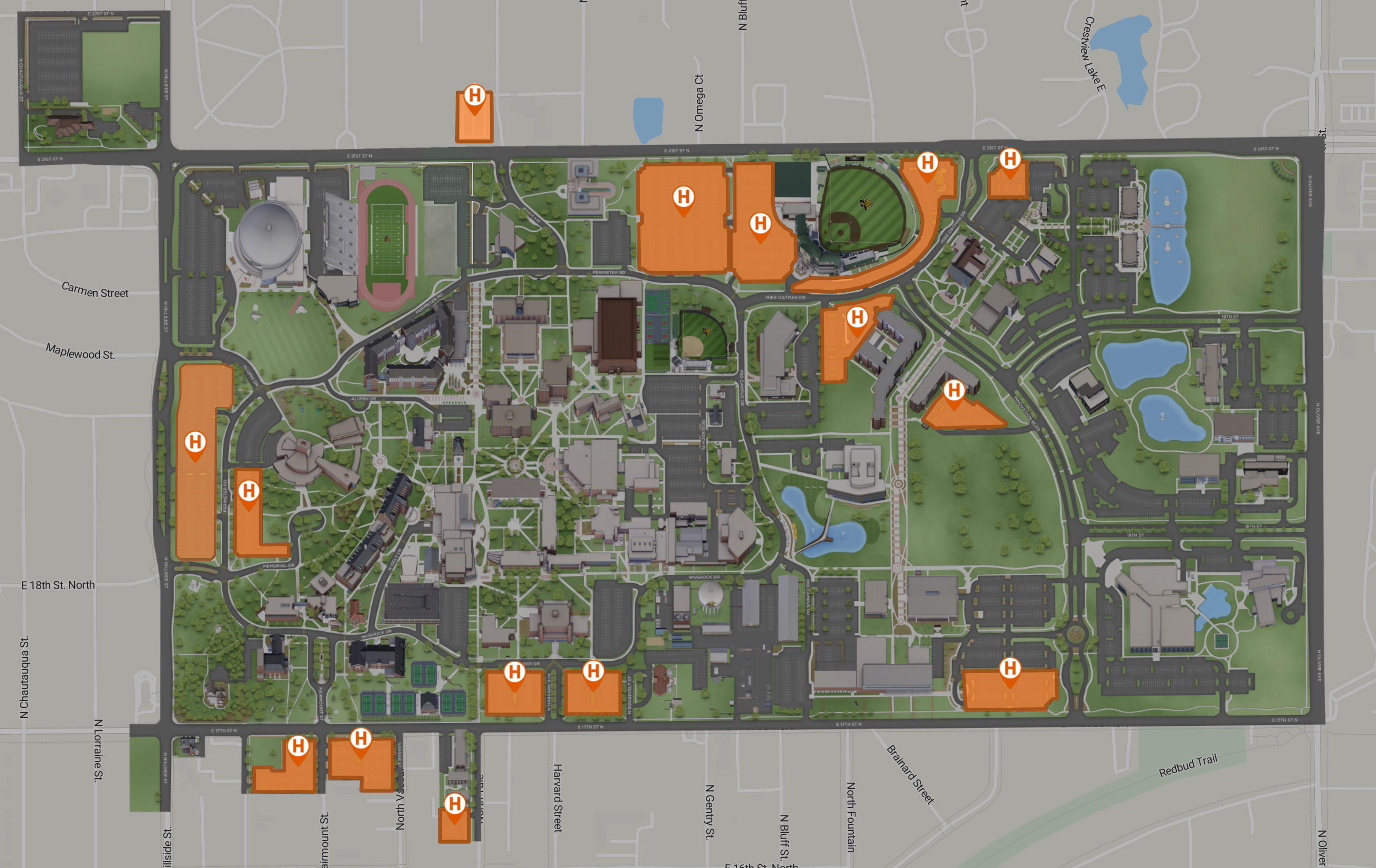 Shocker Hall Parking Map