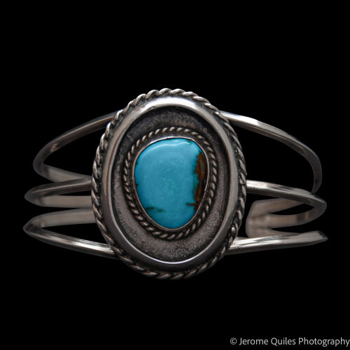 Single Stone Turquoise Silver Bracelet