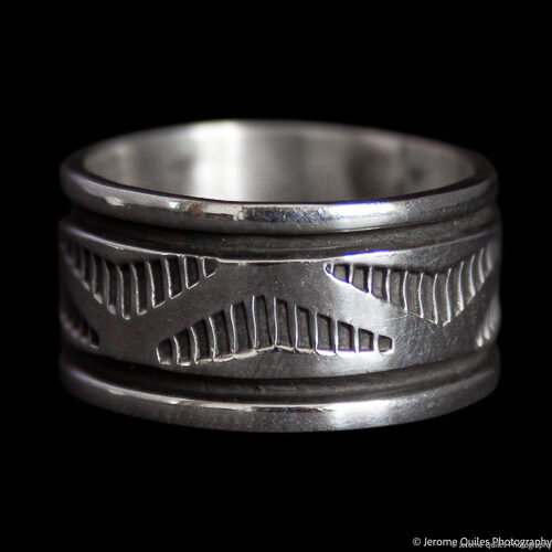 Navajo Silver Ring Pyramid Motif