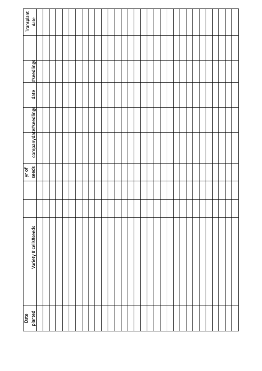 Seed Starting Chart Template Printable Pdf Download - WillForm.net image.