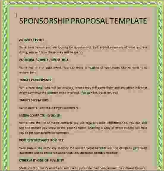 5 sponsorship proposal template