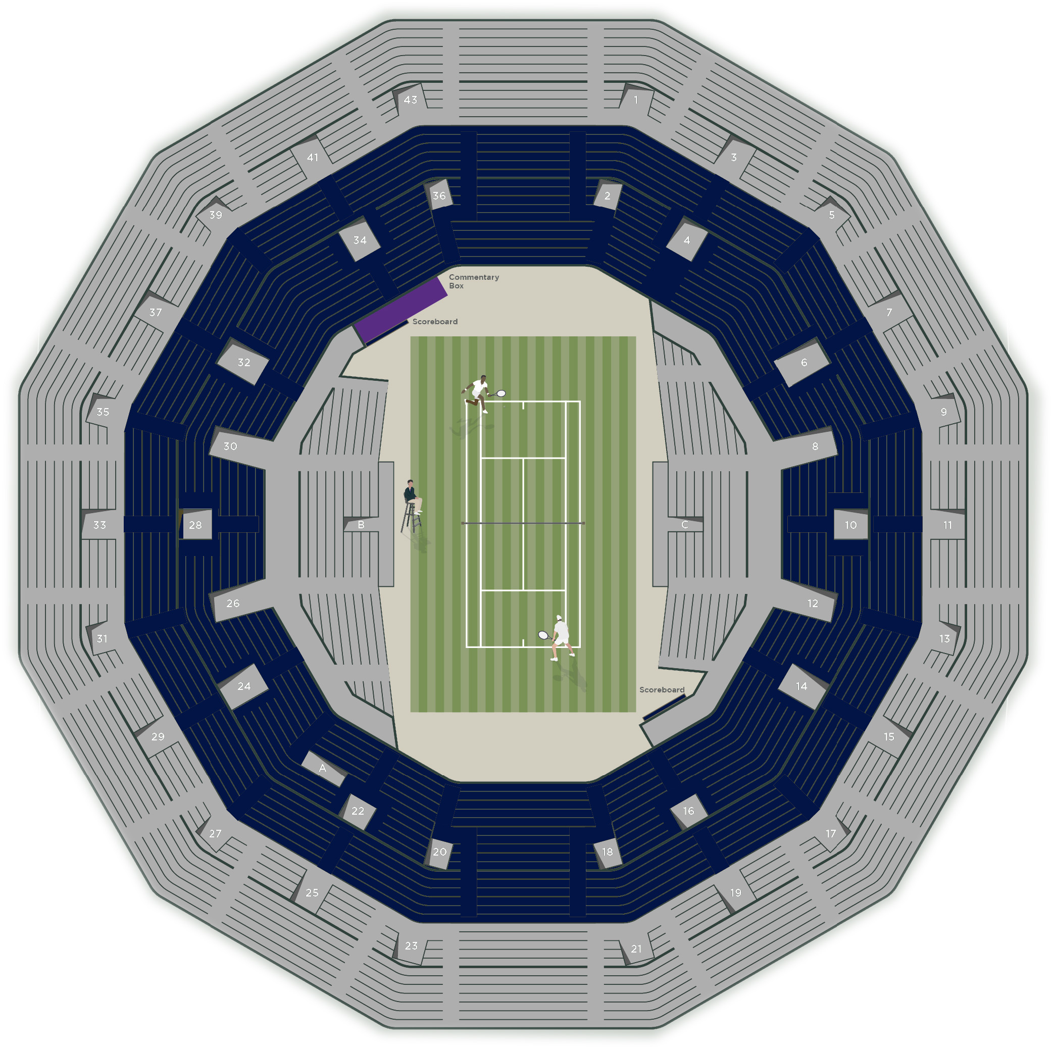 Cente Court Seating Plan