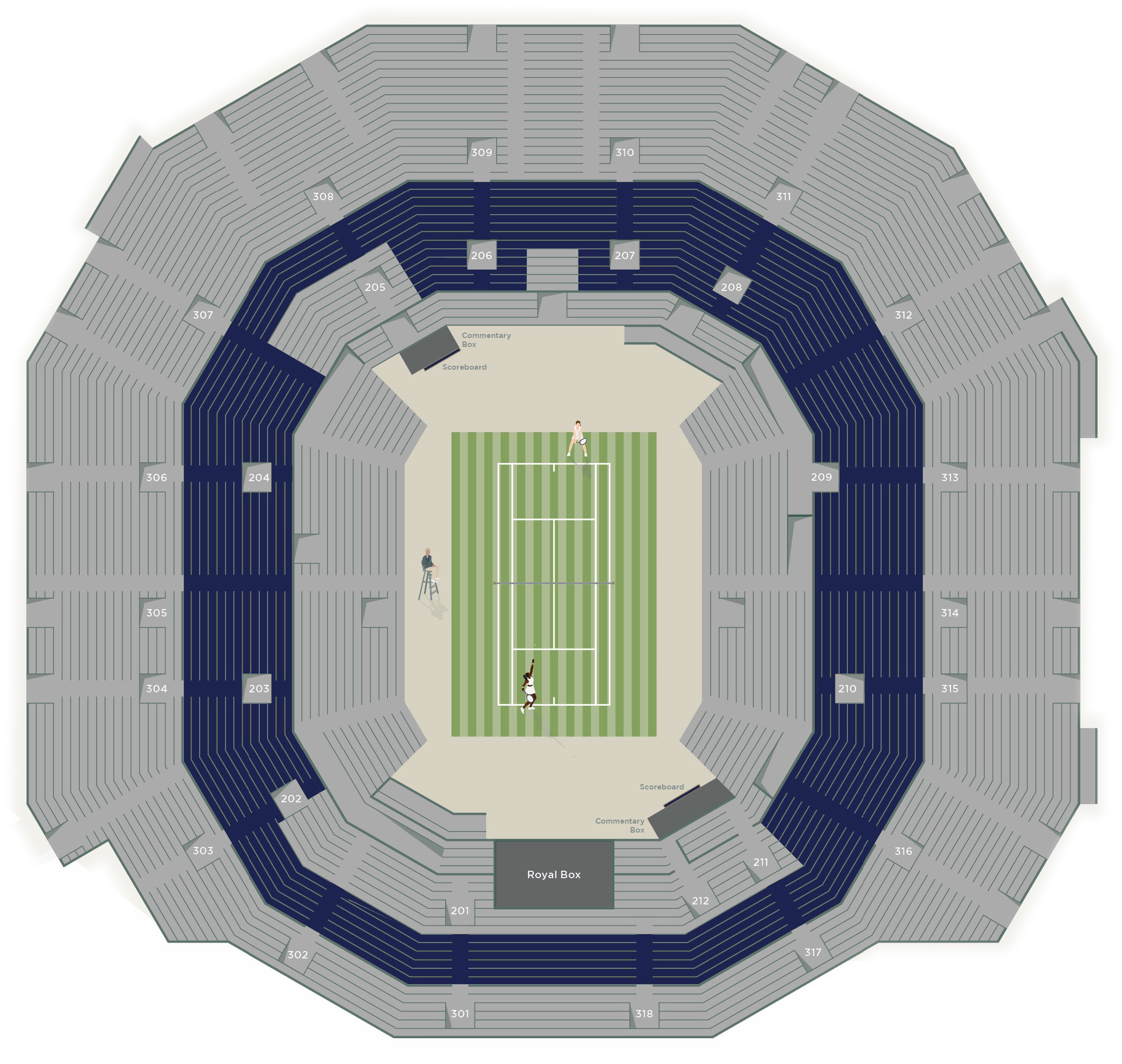 Cente Court Seating Plan