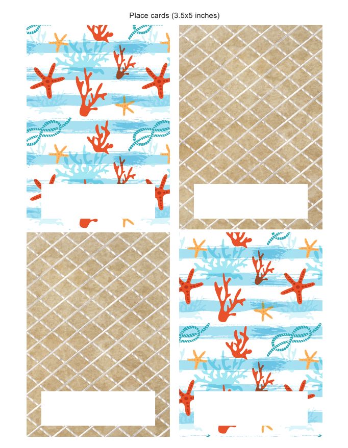 Free INSTANT DOWNLOAD Printable Coral and Sea party theme ...