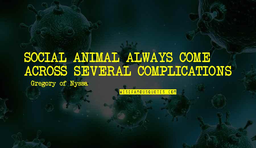 Gregory Nyssa Quotes By Gregory Of Nyssa: SOCIAL ANIMAL ALWAYS COME ACROSS SEVERAL COMPLICATIONS