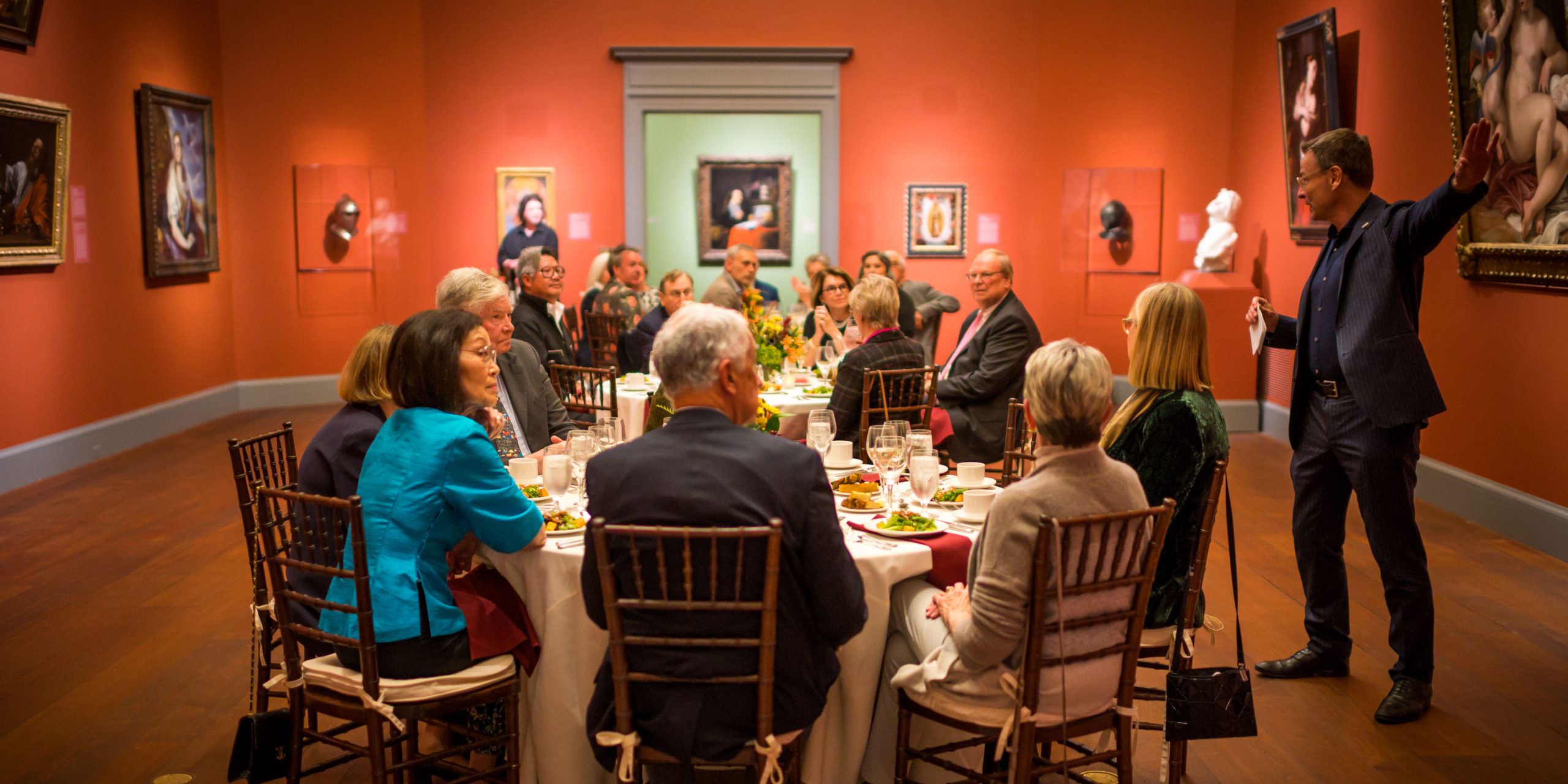 A Salisbury Giving Society dinner event in a European gallery