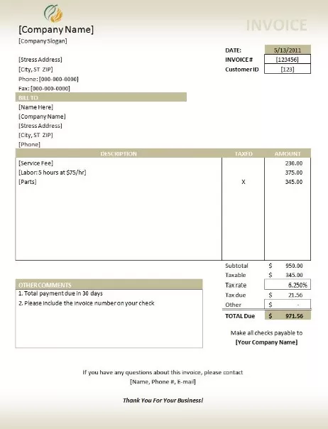 Free Invoice Template Download