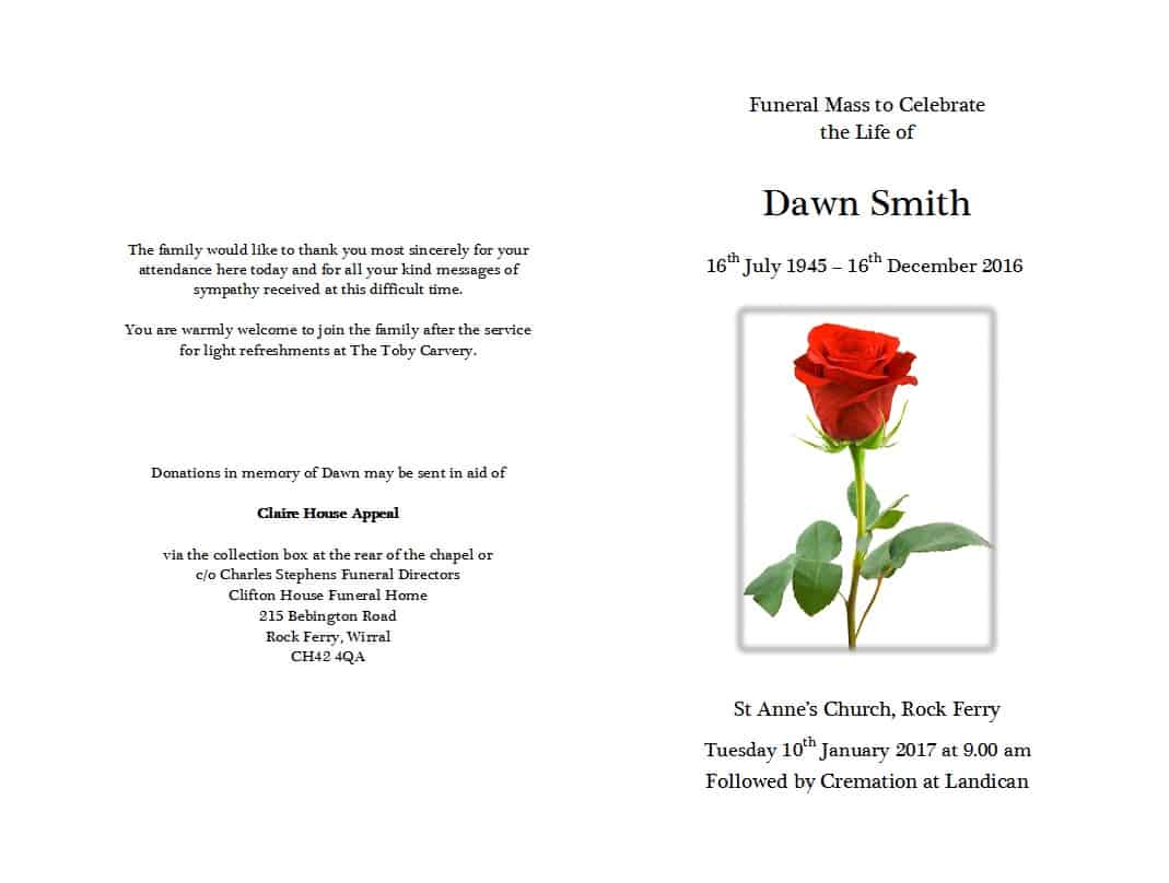 Printable Funeral Program Template