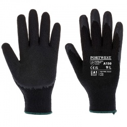 Portwest A150 Black Latex Grip Gloves