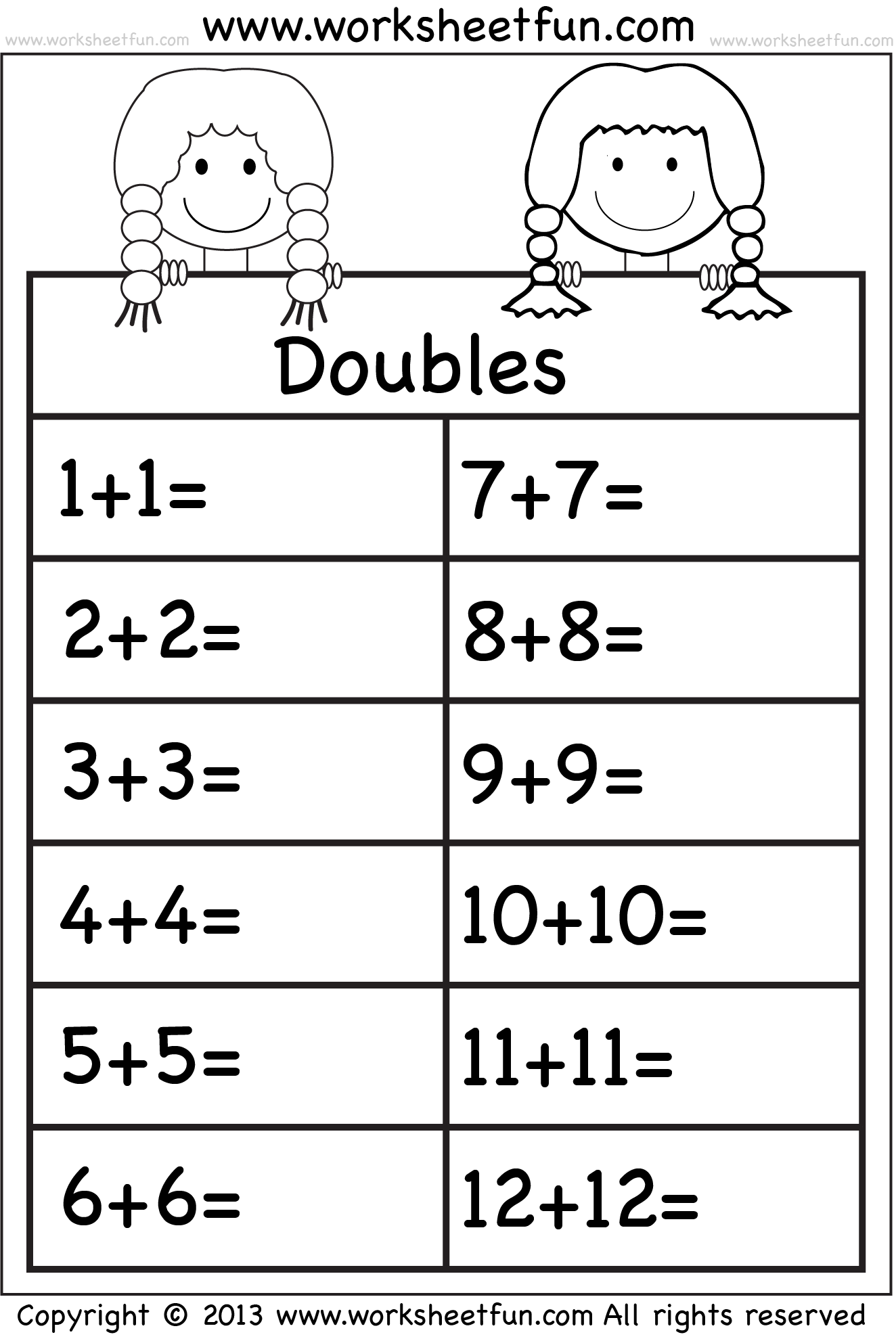 Addition Fact Sheets