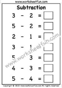 Subtraction – Within 5 / FREE Printable Worksheets – Worksheetfun