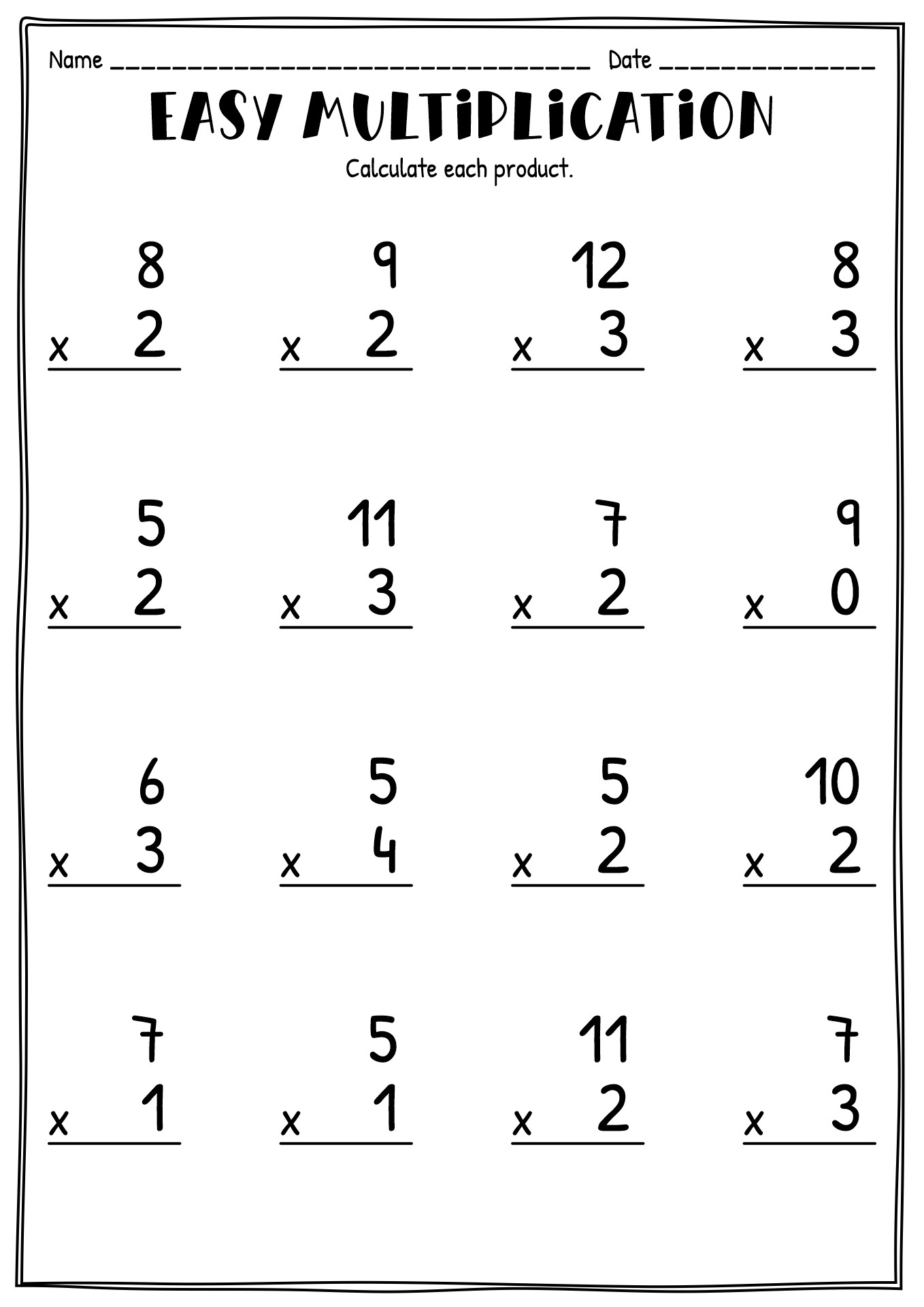 11 Best Images of Multiplication Worksheets 4S - 1 Multiplication ...