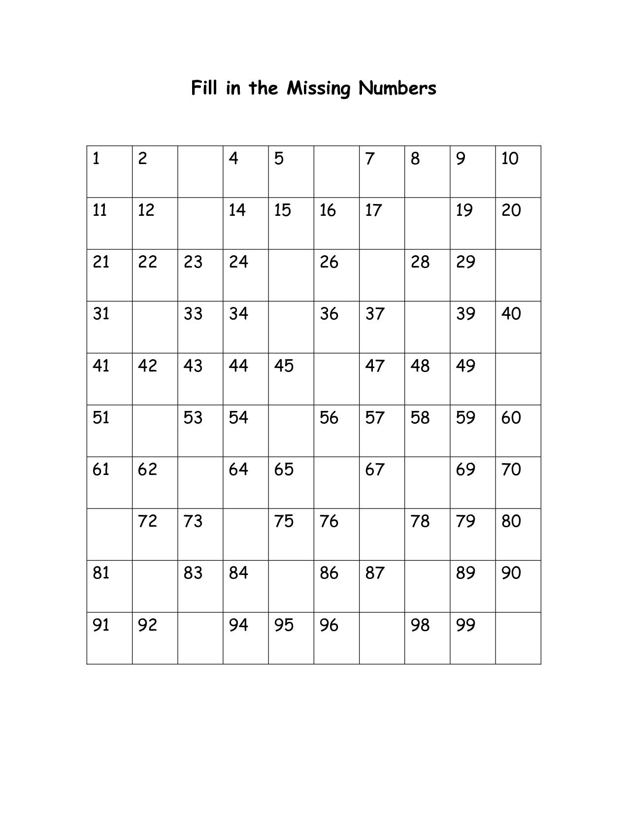 8 Fill In Number Line Worksheet / worksheeto.com