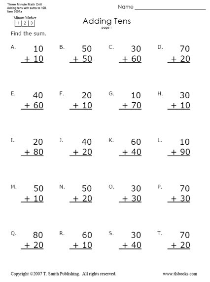 16 Best Images of Adding Tens And Ones Math Worksheet - Adding Two ...