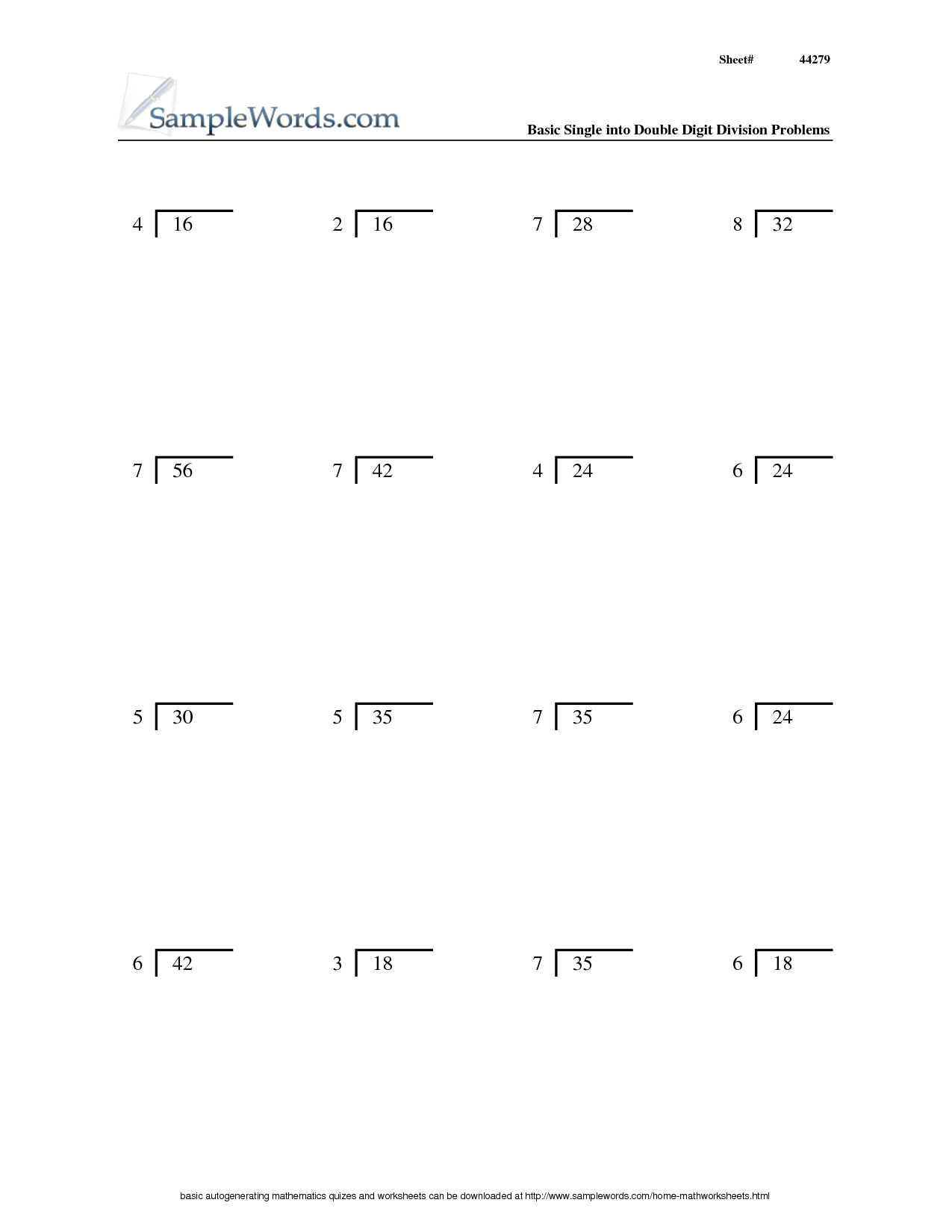 Long Division 5th Grade Worksheets