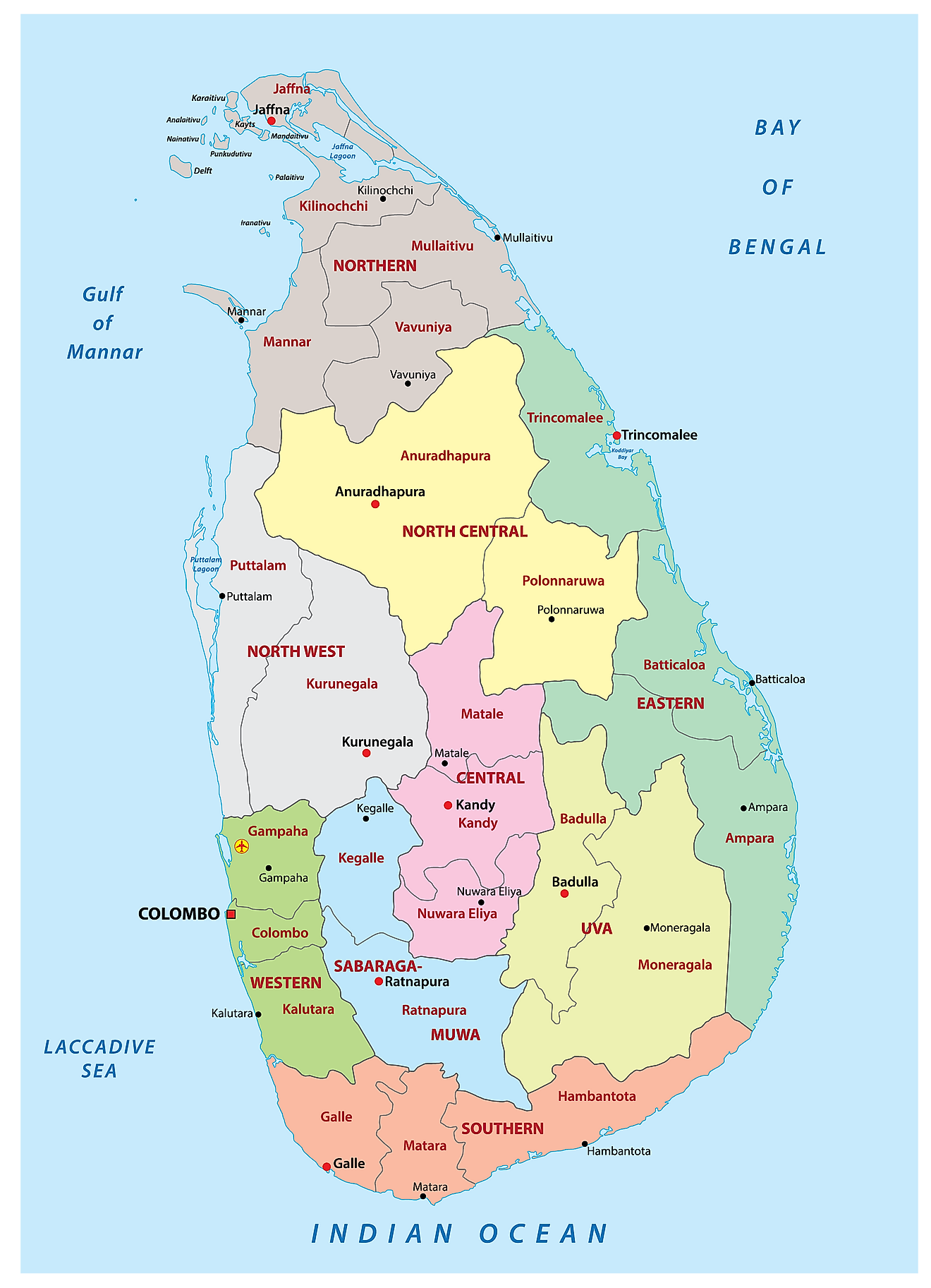 Provinces In Sri Lanka Map