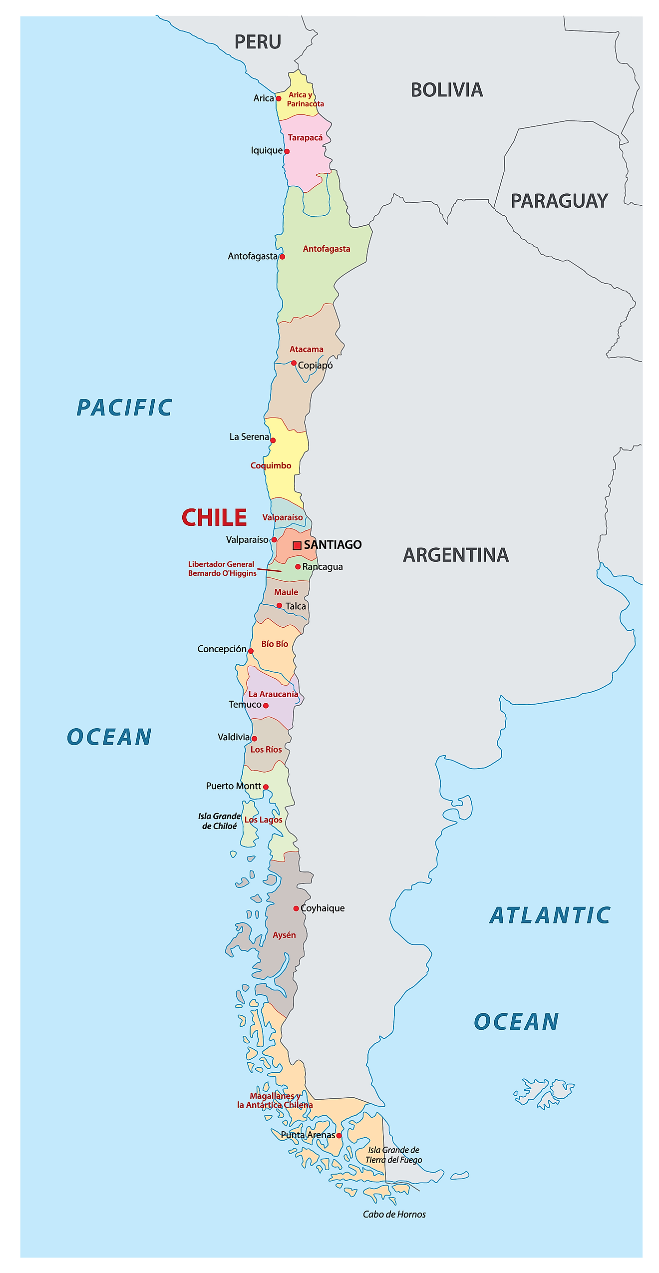 What Oceans Border Chile