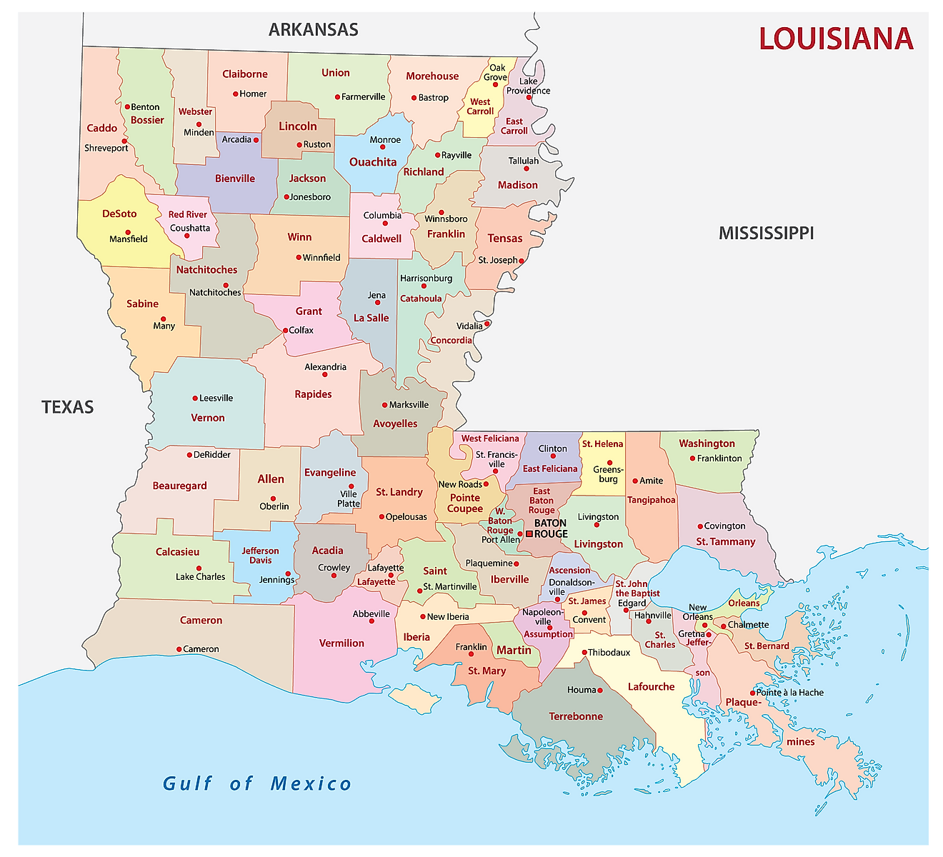 Texas And Louisiana Map