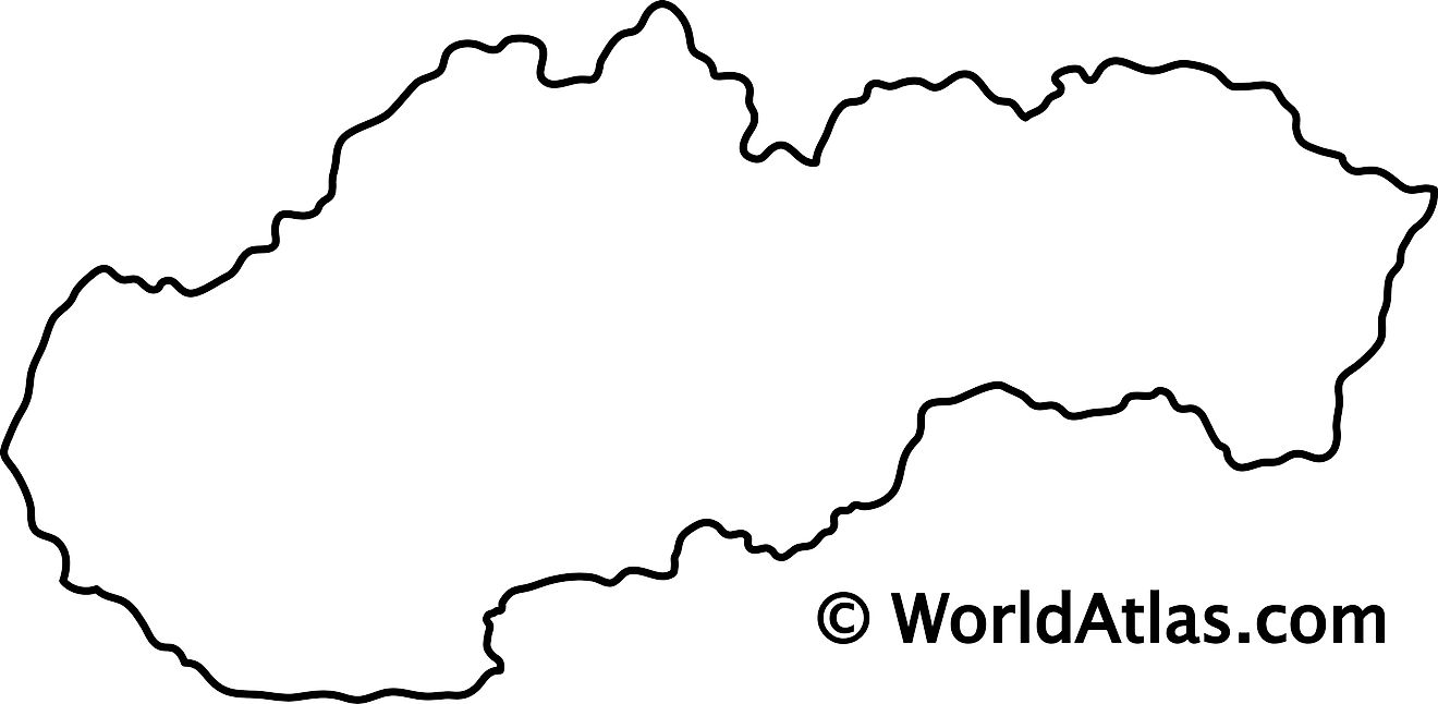 Blank Outline Map of Slovakia