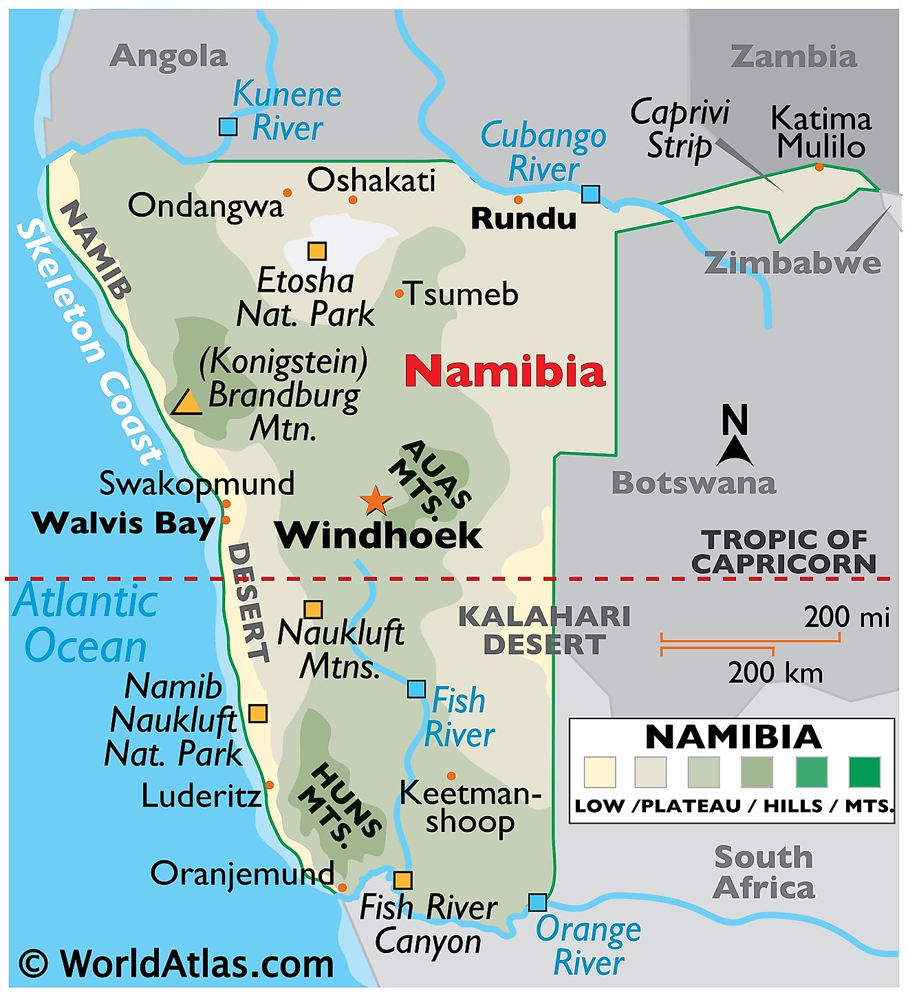 Namib Desert In Africa Map