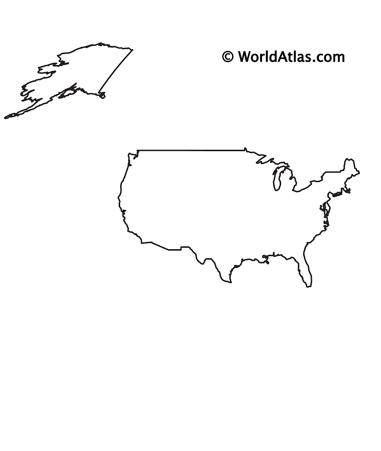 Blank Outline Map of The United States