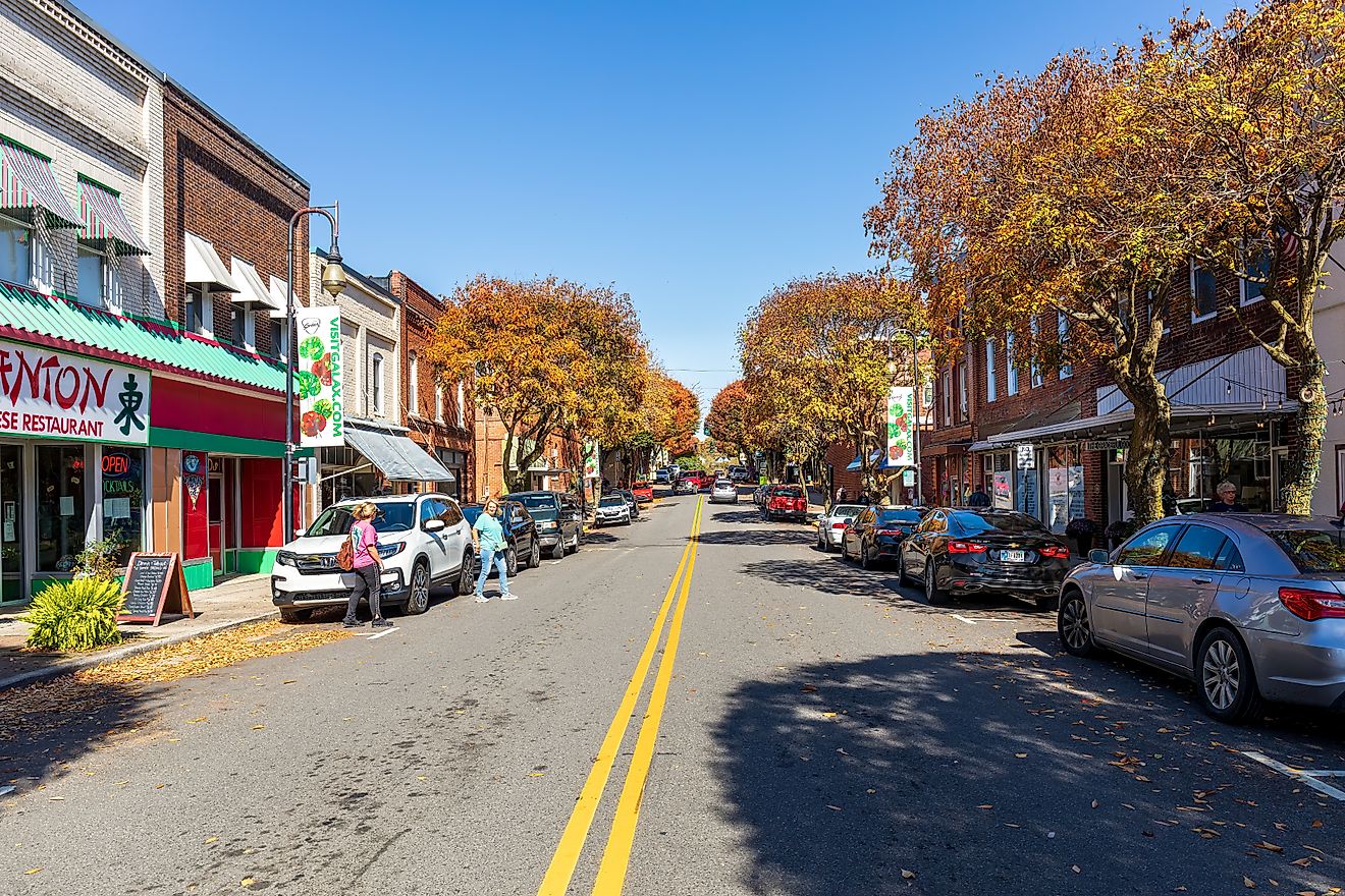 Main Street in Galax, Virginia. Editorial credit: J. Michael Jones / Shutterstock.com.