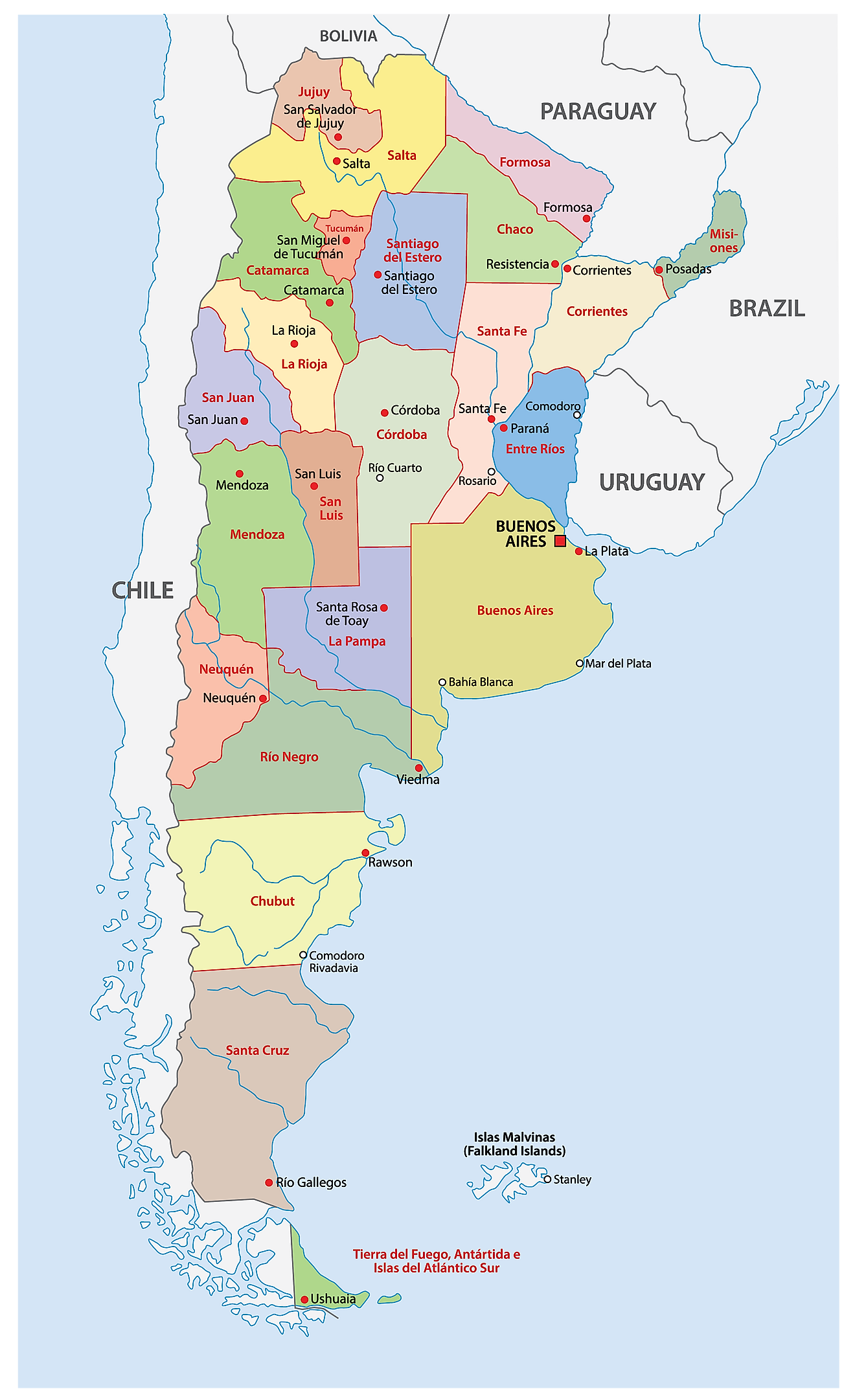 Argentina Map For Kids