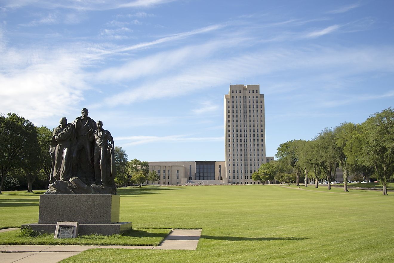 North Dakota State Capitol Grounds in Bismarck, North Dakota. Editorial credit: Ace Diamond / Shutterstock.com