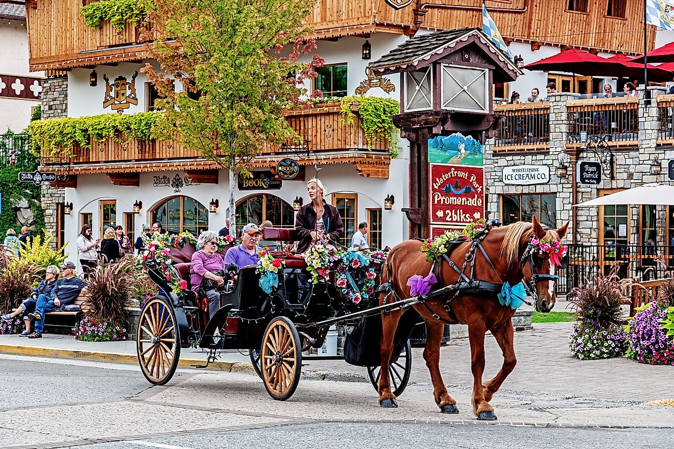 Downtown street in Leavenworth Washington. Editorial credit: randy andy / Shutterstock.com