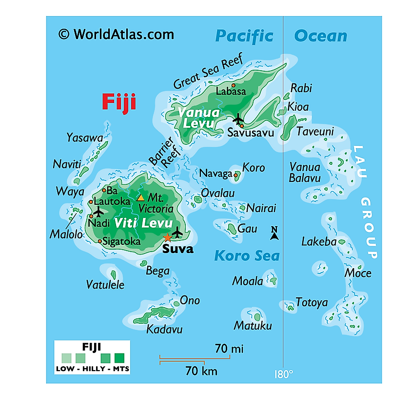 Map of Fiji