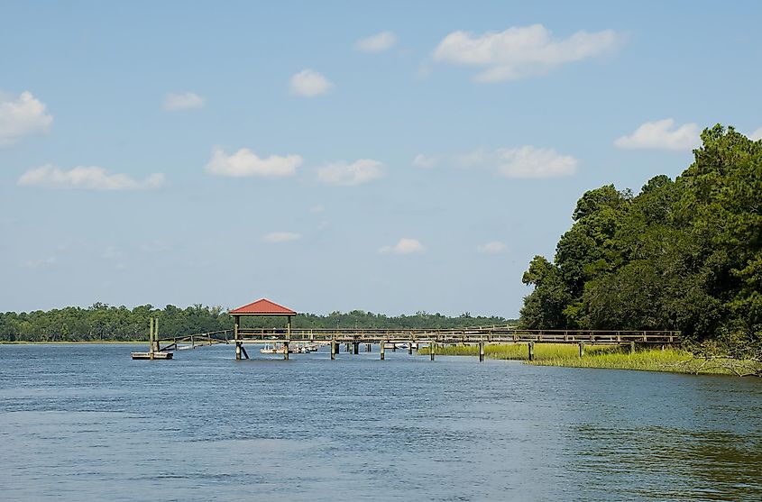 A dock on the Whale Branch near Beaufort, South Carolina.