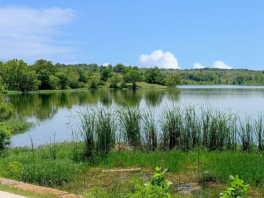 Scenic view of Lake Veteran on a beautiful day at Sulphur, Oklahoma