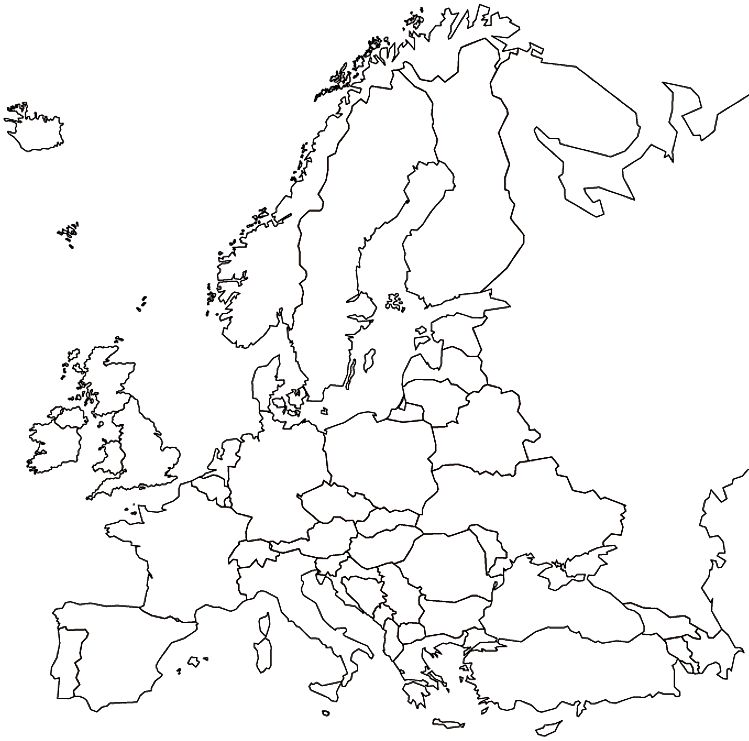 Printable Outline Map Of Europe