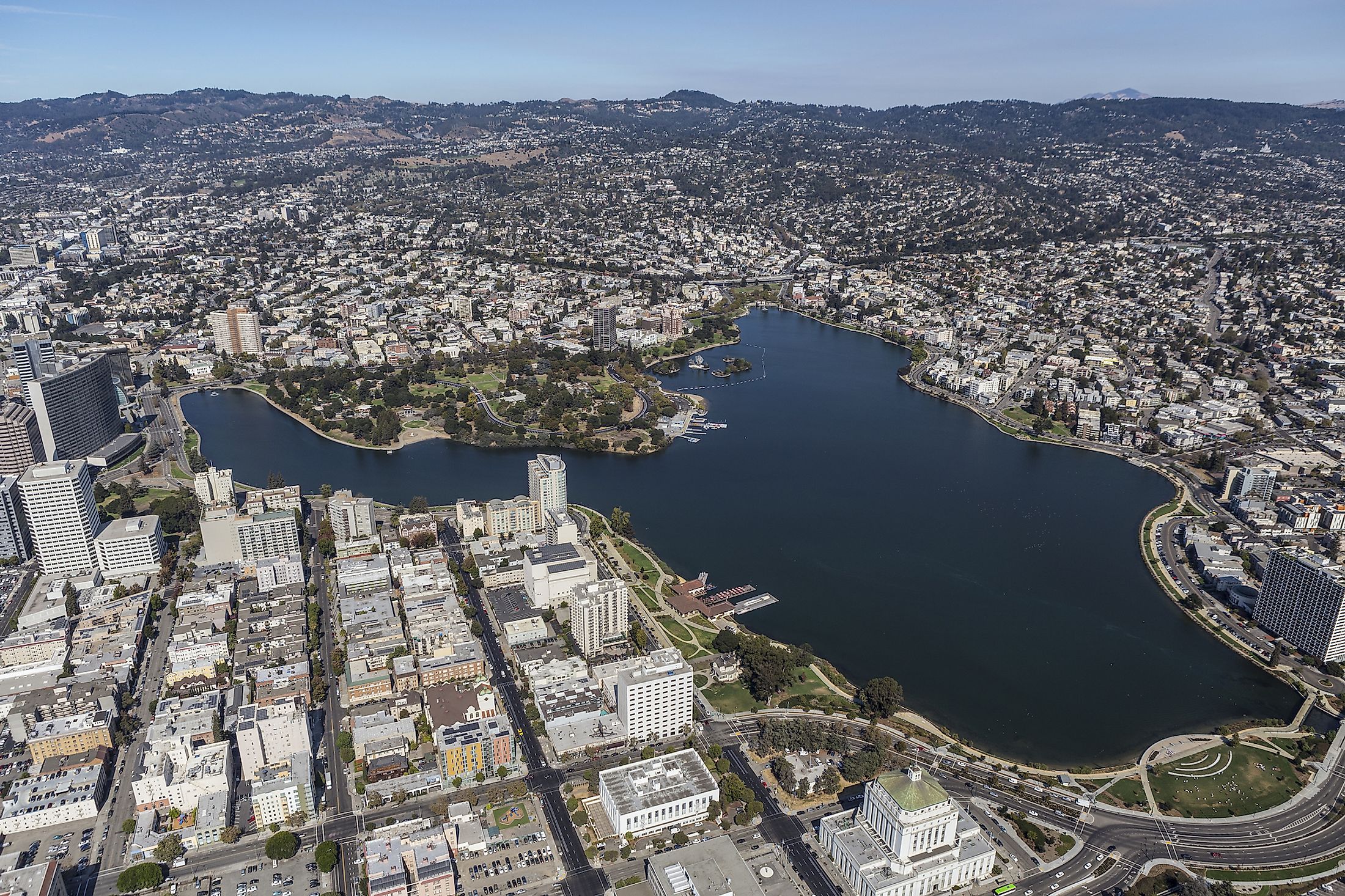 Lake Merritt Park near Downtown Oakland, California.