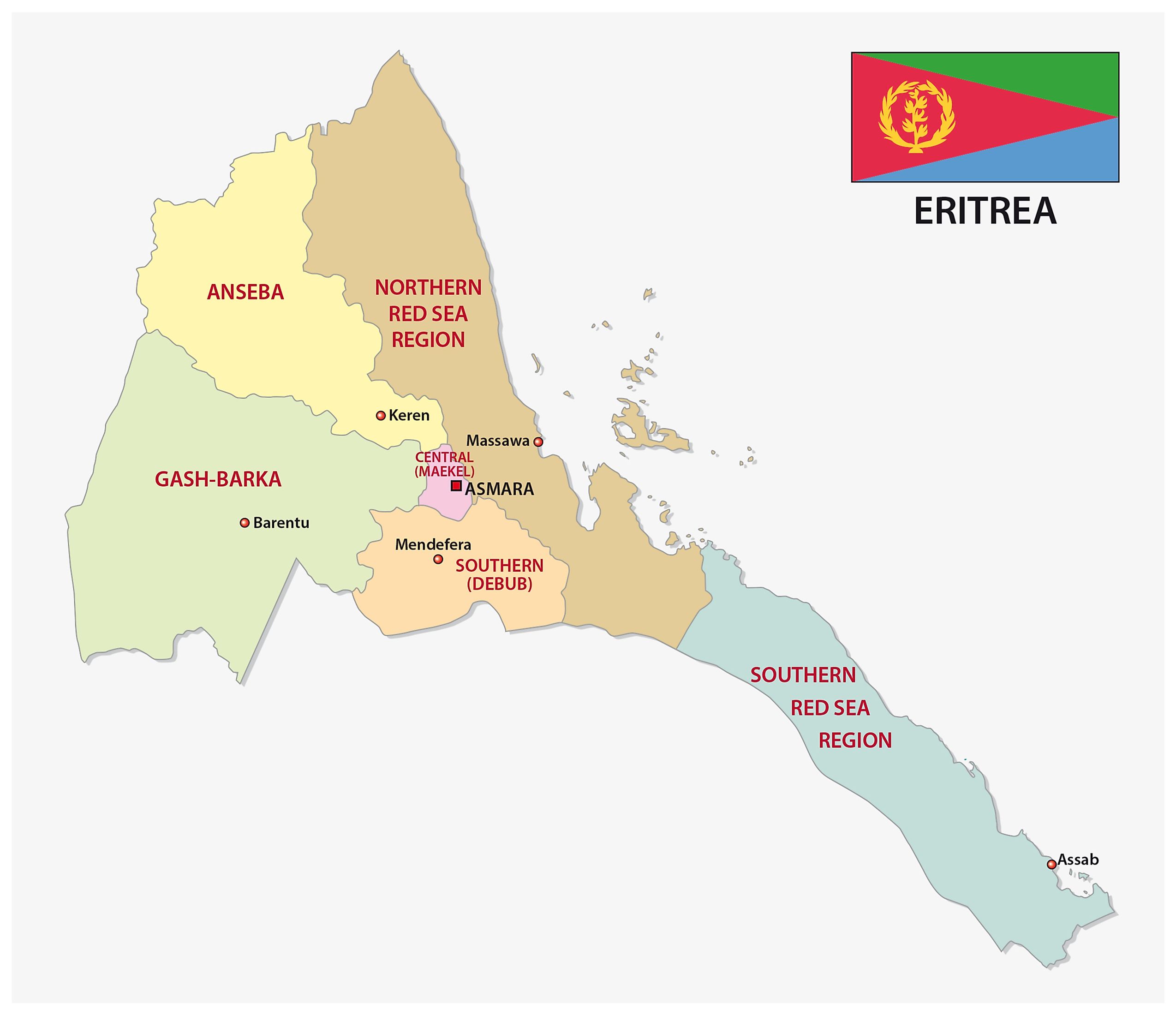 Detailed Political Map Of Eritrea With Relief Eritrea - vrogue.co