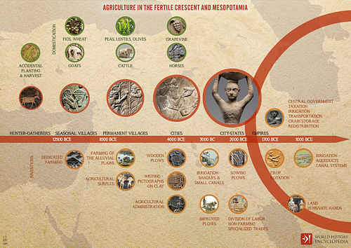 Agriculture in the Fertile Crescent and Mesopotamia - Timeline