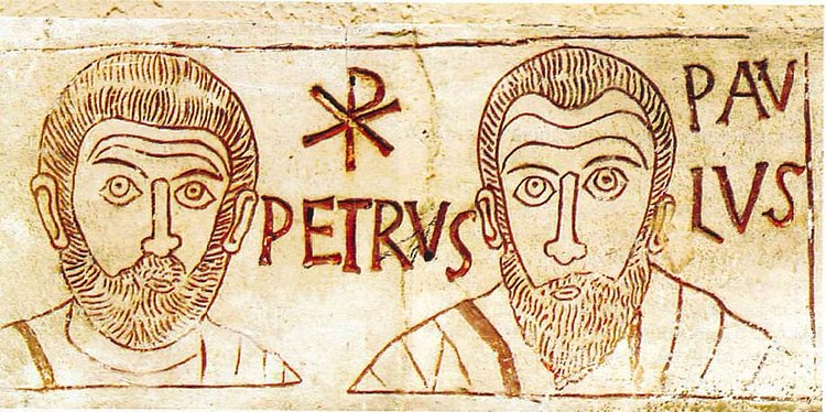 Saints Peter and Paul, from a Catacomb Etching