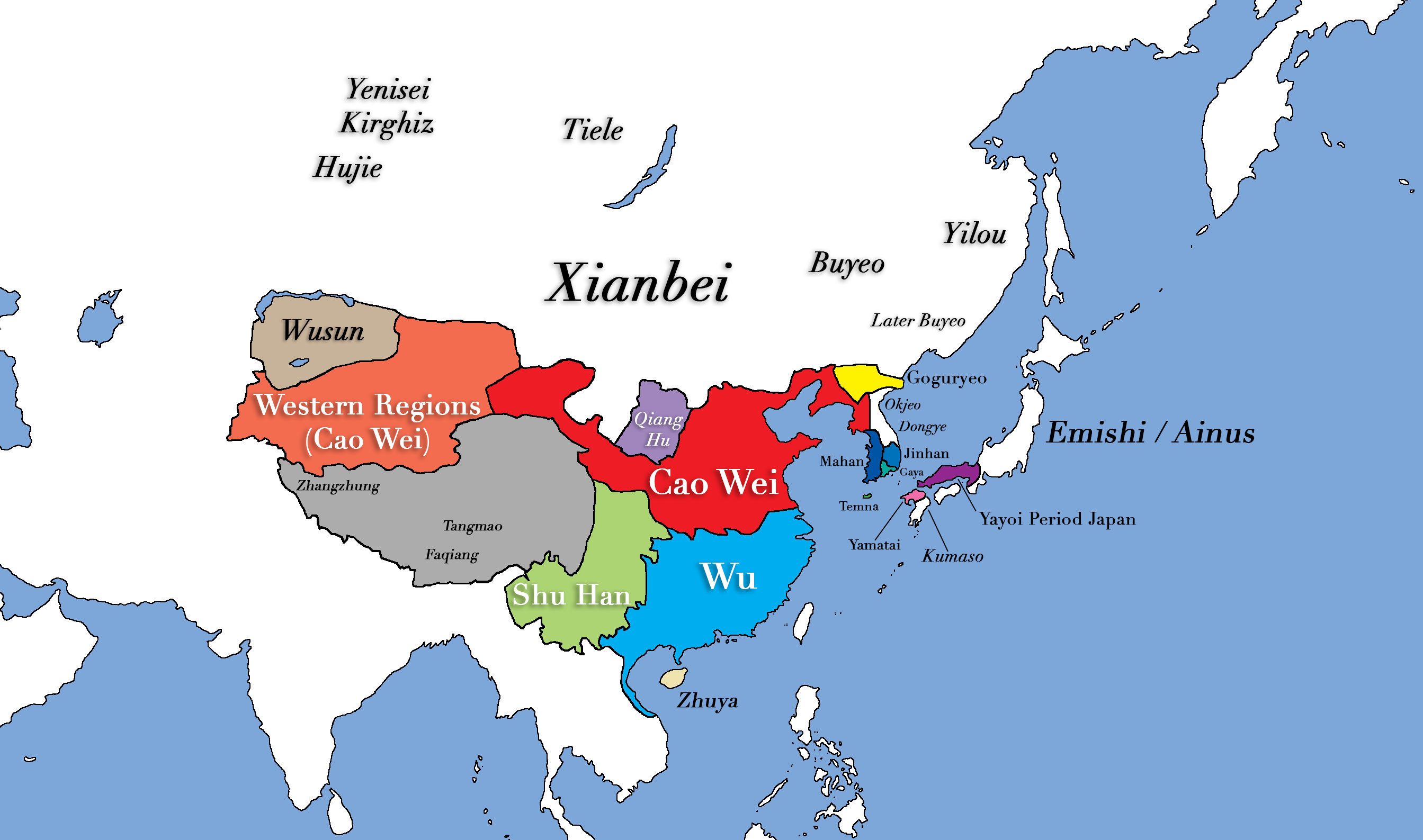 Map Of Three Kingdoms Period