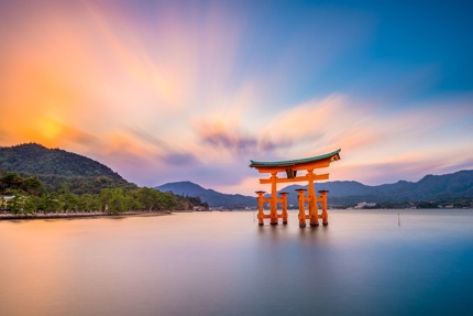 The 'floating' Torri gate, Miyajima, Japan