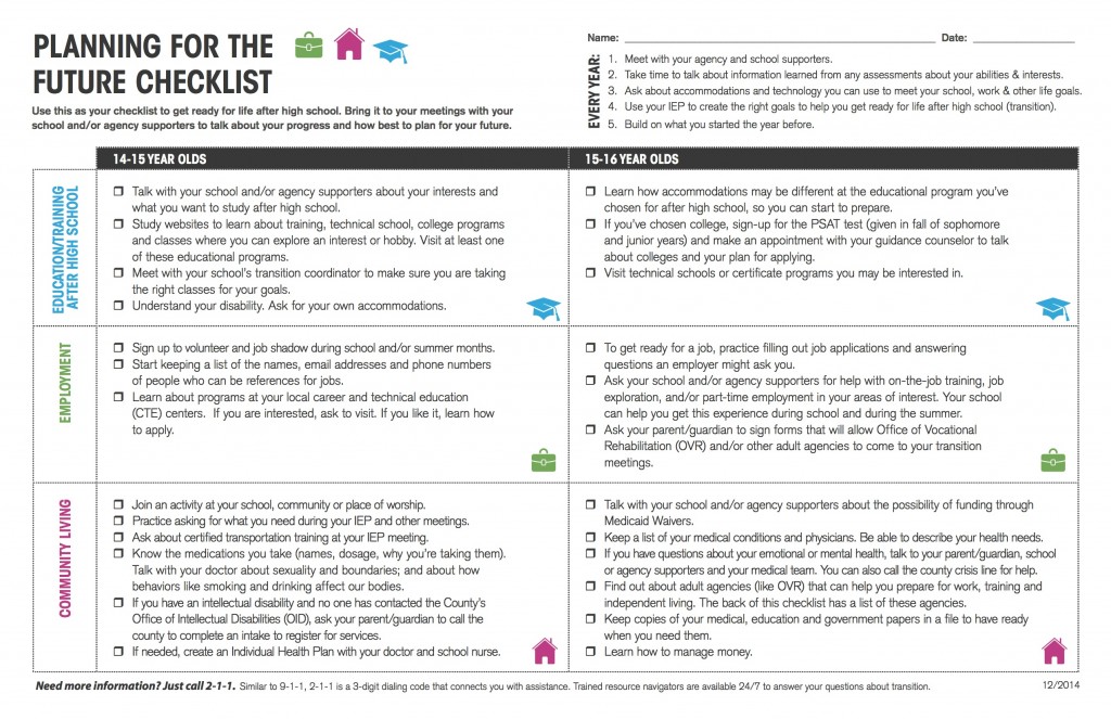 UNITED WAY TRANSITION CHECKLIST