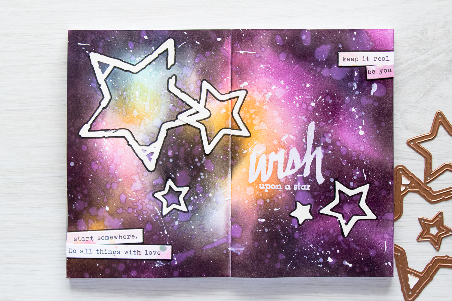 Spellbinders | Art Journal Wish Upon A Star Spread. Video