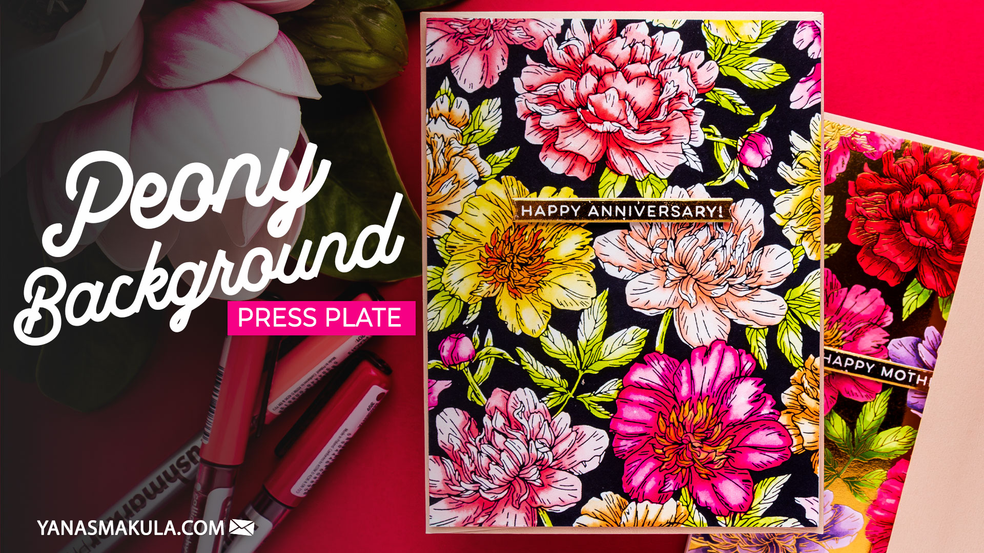 Spellbinders | How to Use Peony Background Press Plate. Video