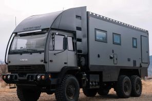 Hunter RMV’s Sherpa XLE built on military-grade 6×6 chassis comes with amenities of modern, off-grid RV