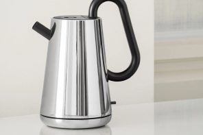 Alessi’s Toru kettle brings a different minimalist twist to the appliance