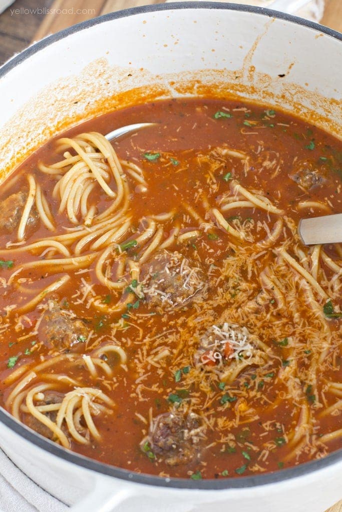 Spaghetti and Meatball Soup